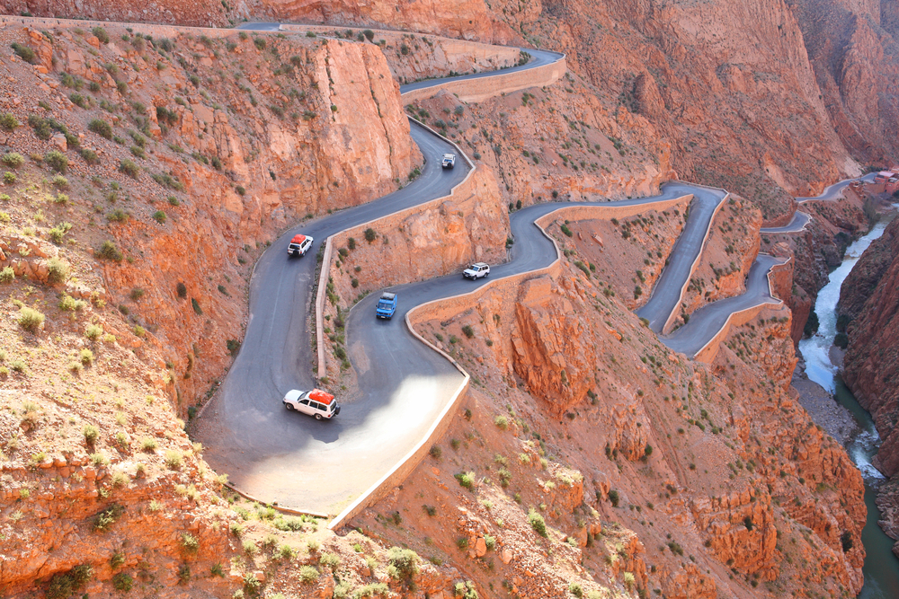 Carreteras para acceder a las Gargantas del Todra